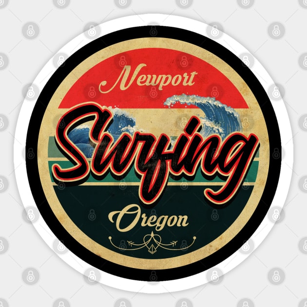 Newport, Oregon Surf Sticker by CTShirts